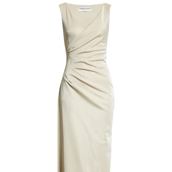 CHIARA BONI La petite robe Aliki Metallic Sheath Gown - Picture 2 of 7